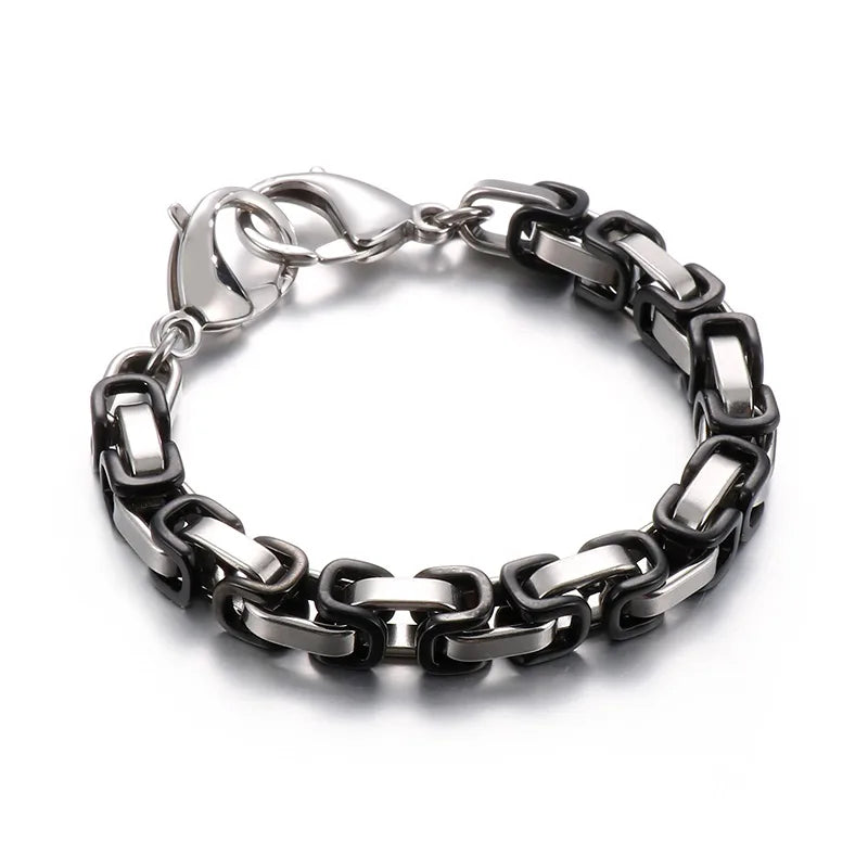 1 piece hip-hop color block titanium steel men's bracelets