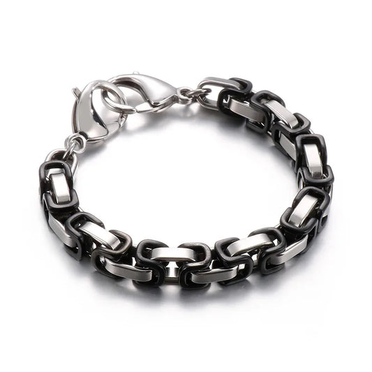 1 piece hip-hop color block titanium steel men's bracelets