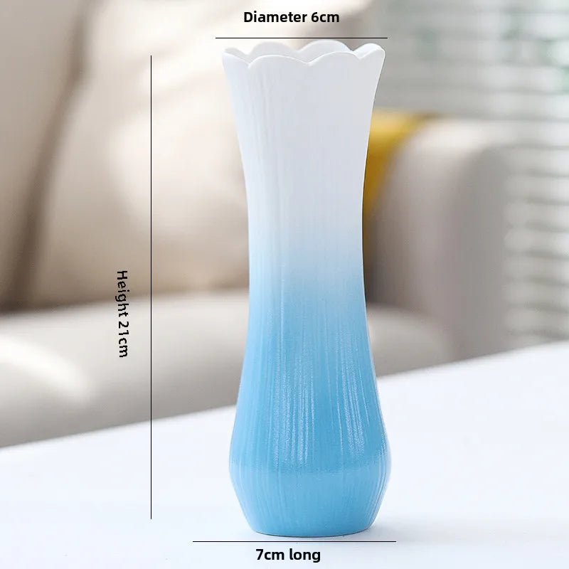 Simple Modern Star Ceramic Vase Ornaments Living Room White Porcelain Fresh Dried Flower Creative Ceramic Flower Set