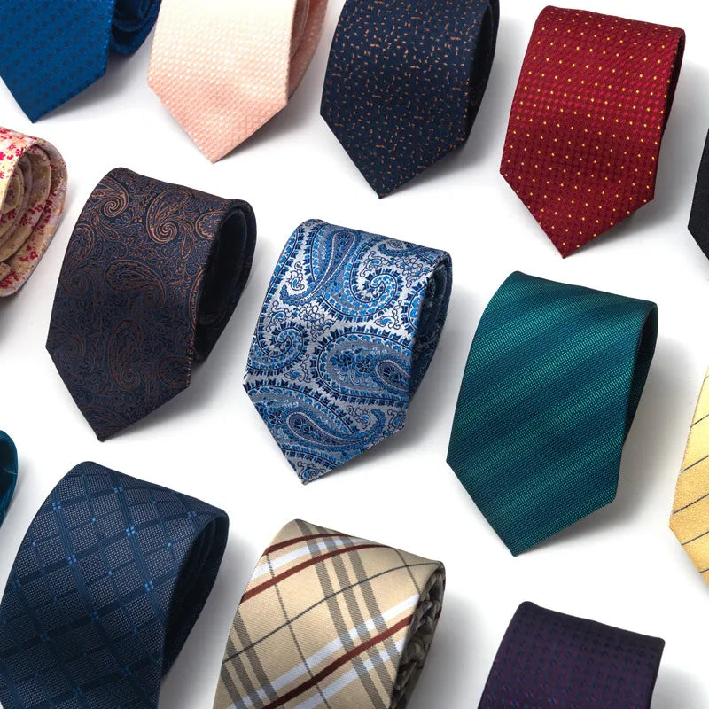 business formal solid color cashew nuts flower polyester yarn men's tie