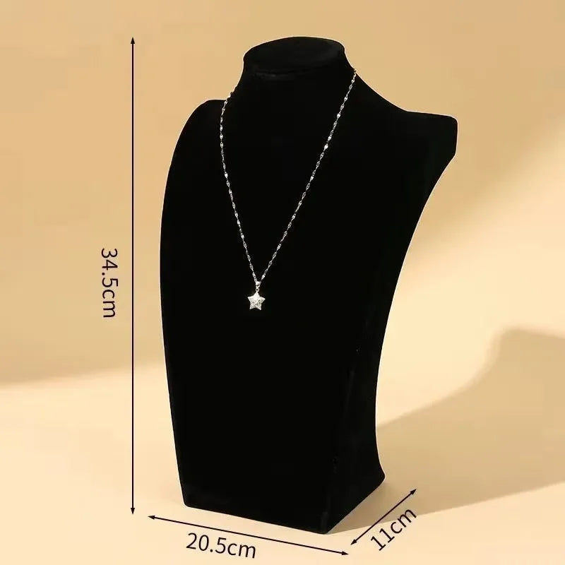 Modern Simplicity Jewelry Necklace Display Stand Counter Display Props Mannequin Pendant Holder Velvet Leather Material