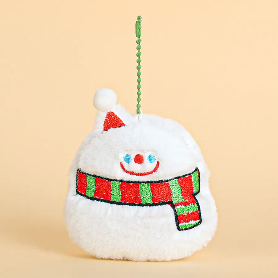 Adorable Plush Christmas Series Keychain Pendant Small Gift Street Stall Popular Miniature Hanging Ornament Soft Fabric Material