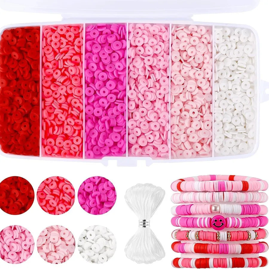 1 Set Glass soft clay Letter Solid Color Beads Rope