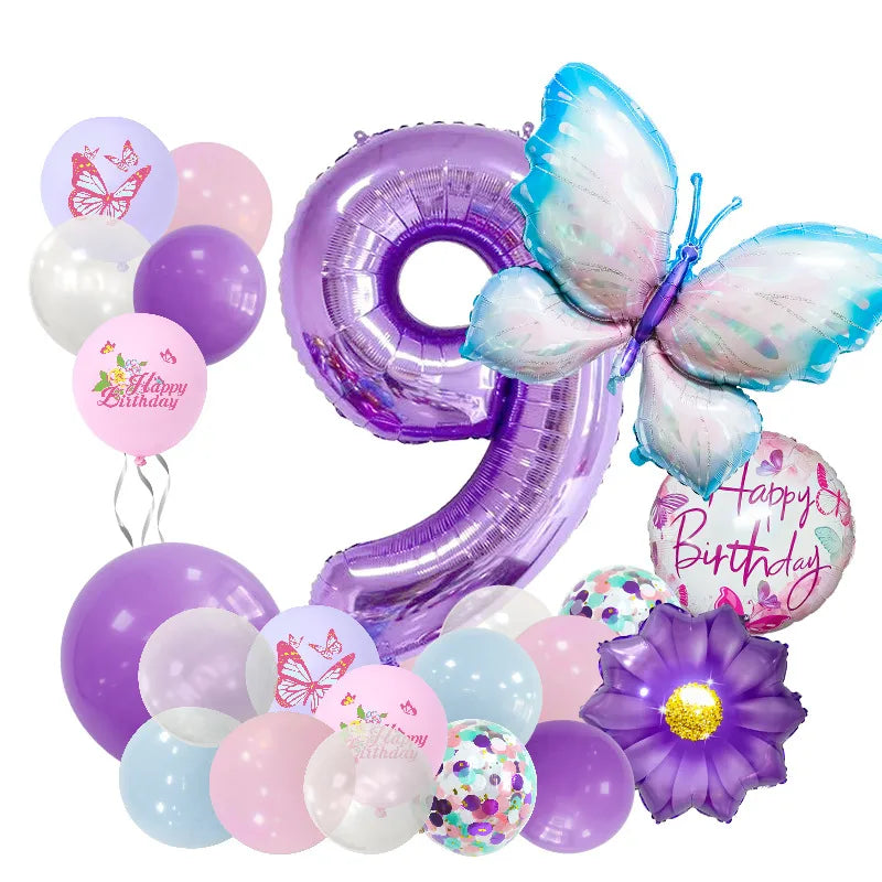 Casual Cute Letter Butterfly Aluminum Film Birthday Festival Balloons