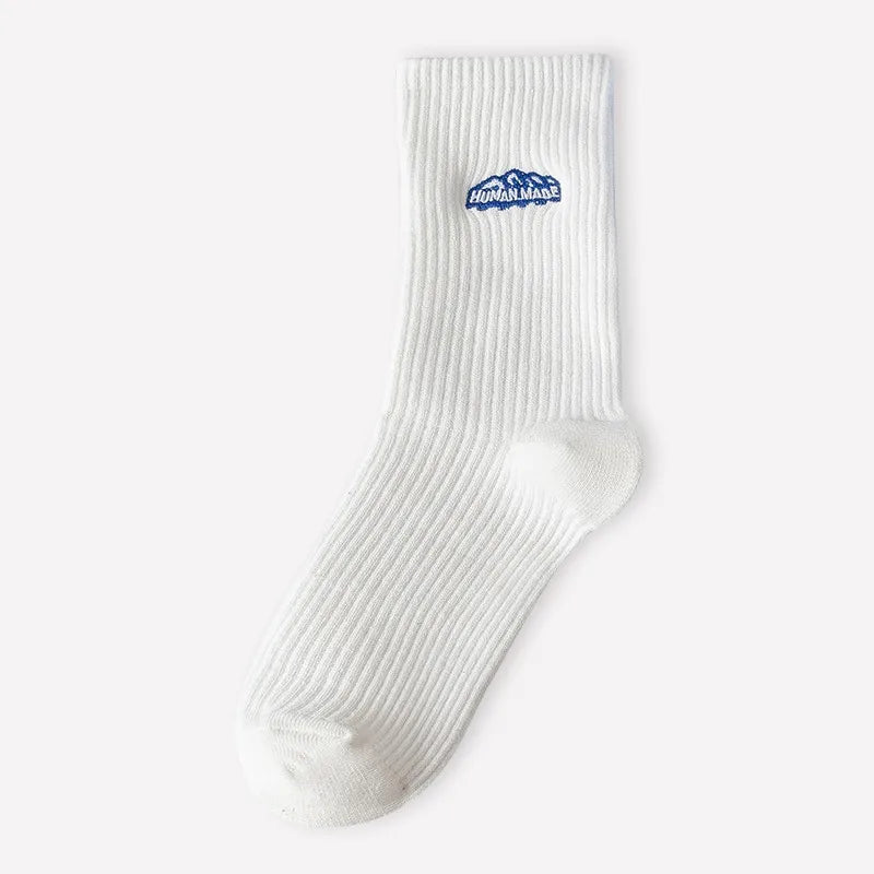 men's sports solid color cotton crew socks a pair