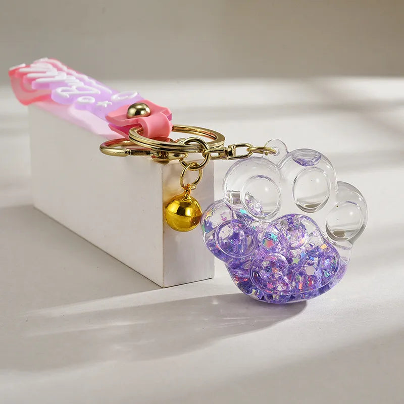 Cute Paw Print Arylic Unisex Keychain