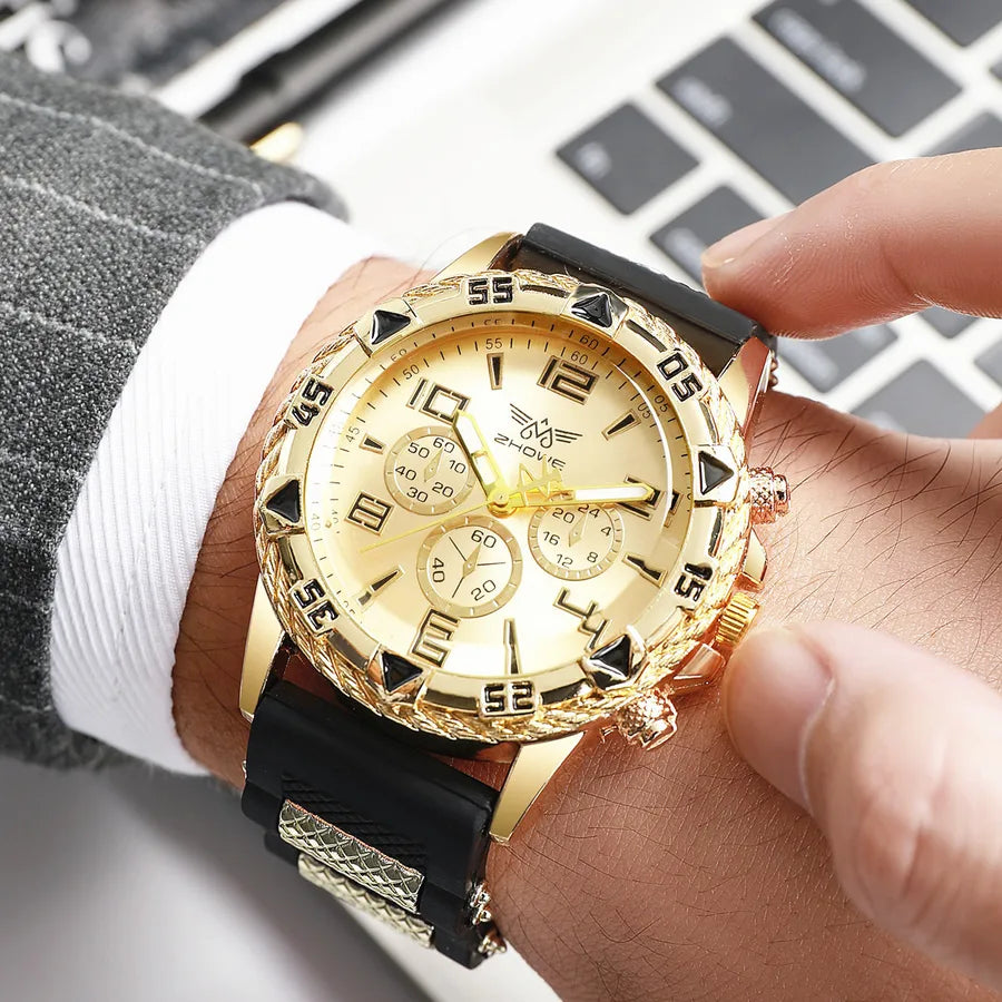 Wholesale  Men's Watch casual silicone strap watch Quartz fashion trend men's watch foreign trade hot men's watch