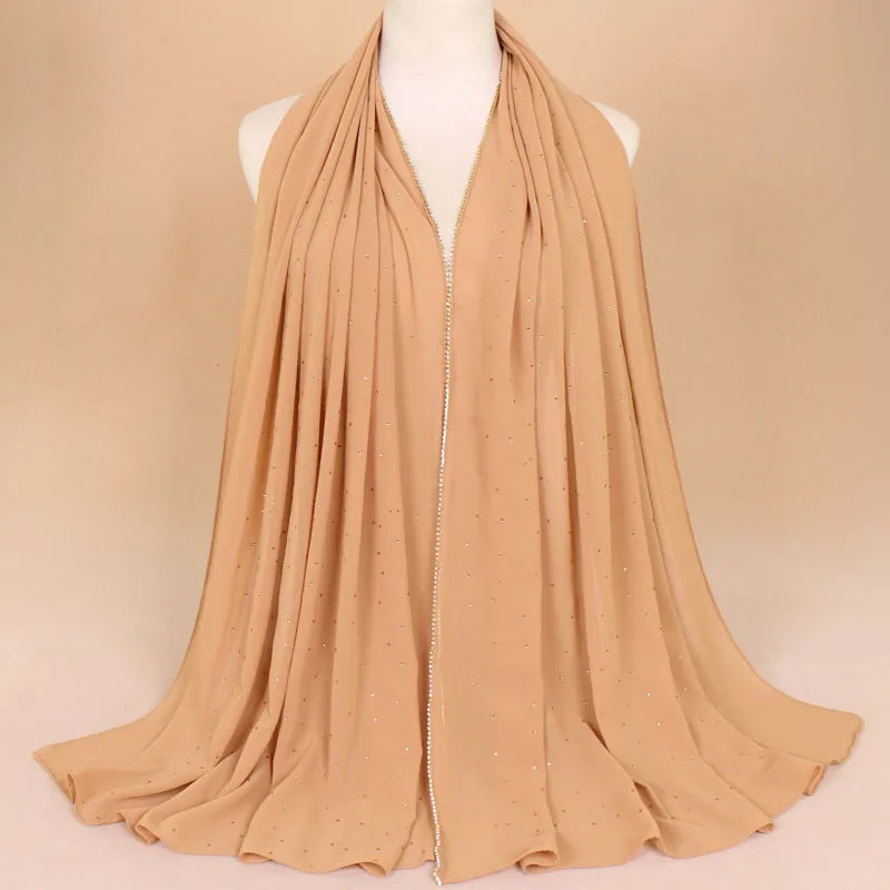 women's elegant solid color chiffon scarf