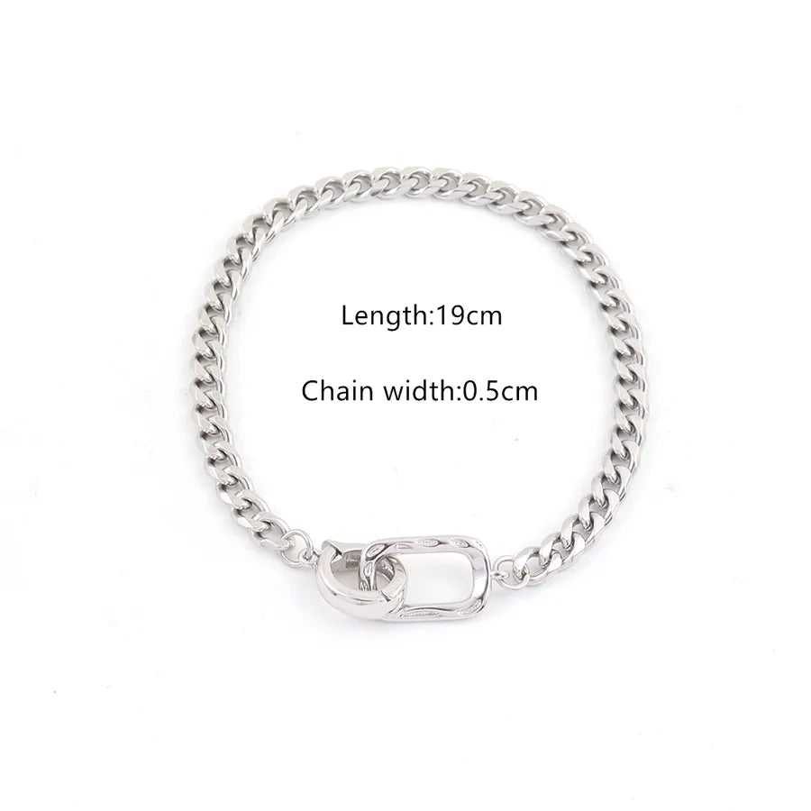 Vintage Style Classic Style Rectangle 201 Stainless Steel Copper Men's Bracelets Men Chain Bracelets