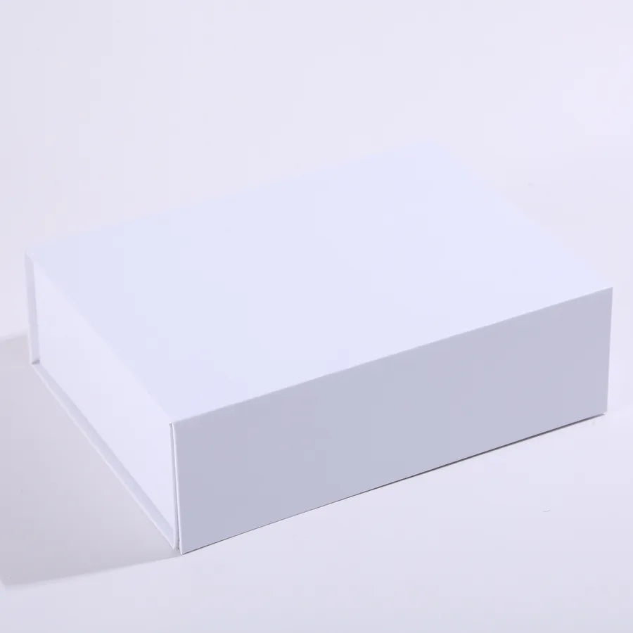 Foldable Magnetic Gift Box Hard Gift Packaging Birthday Souvenir One-piece Design Elegant White Card Paper Simple Style