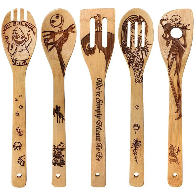 Simple Style Animal Letter Bamboo Shovel kit 5 Pieces Set