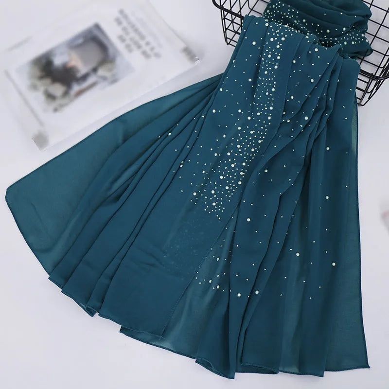 women's retro solid color chiffon silk scarves