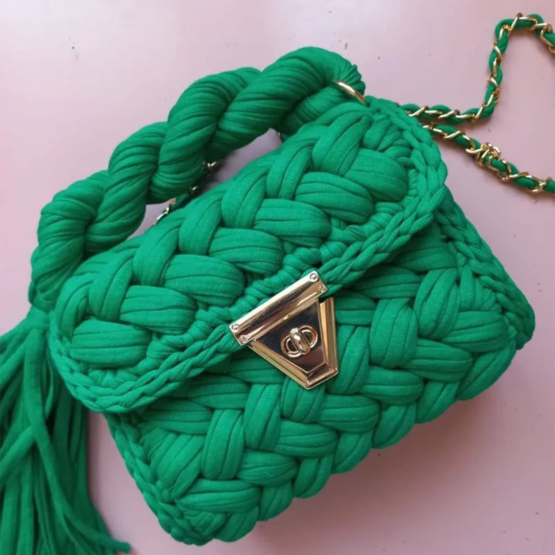 women's polyester color block elegant ethnic style square lock clasp handbag