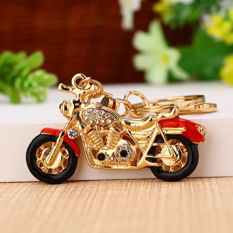 cute car metal diamond women's bag pendant keychain