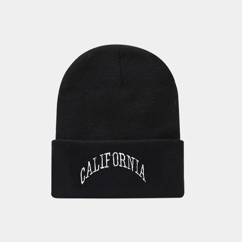 women's fashion letter rose embroidery crimping wool cap
