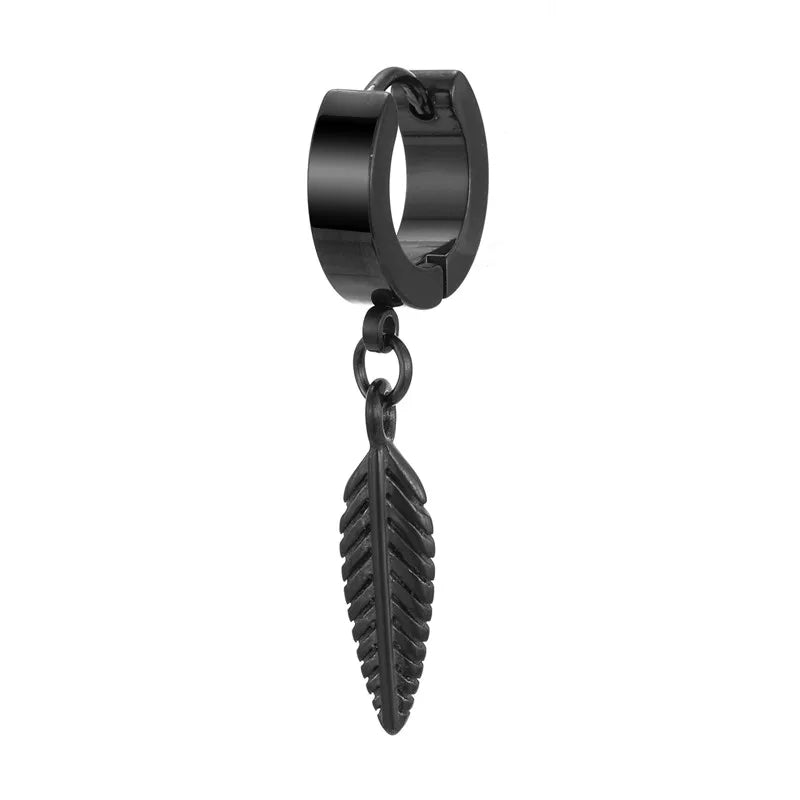 fashion leaves stainless steel plating dangling earrings 1 piece