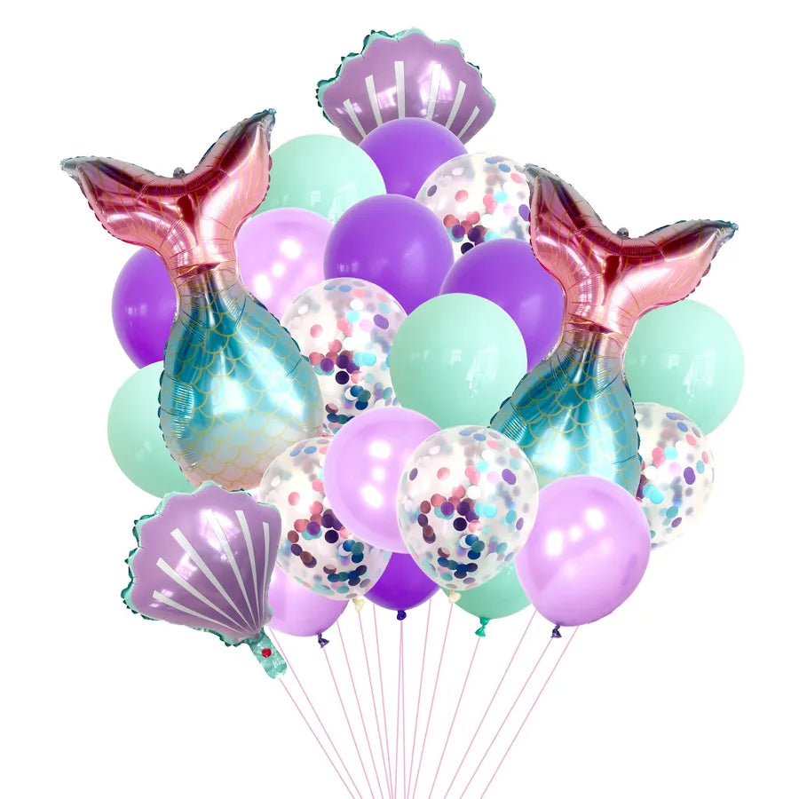 Cute Romantic Fish Tail Aluminum Film Festival Party Supplies Balloons 1 Set