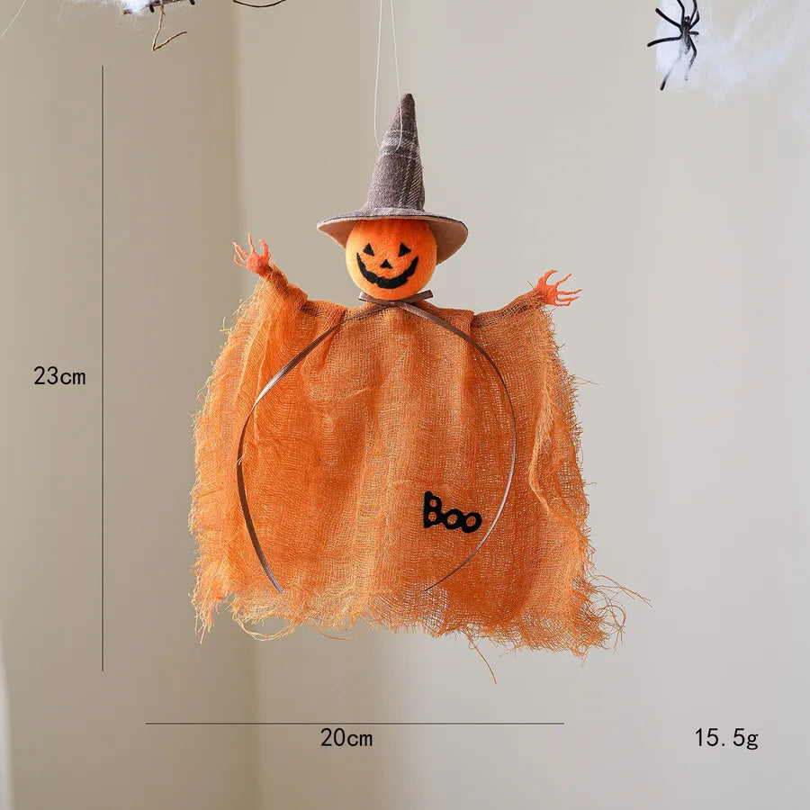 New Halloween Decorative Net Pumpkin Ghost Witch Doll Hanging Ornament For Party Props House Of Horrors Decoration