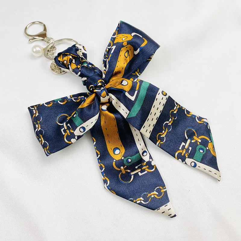 Sweet Simple Style Bow Knot Cloth Metal Unisex Bag Pendant Keychain