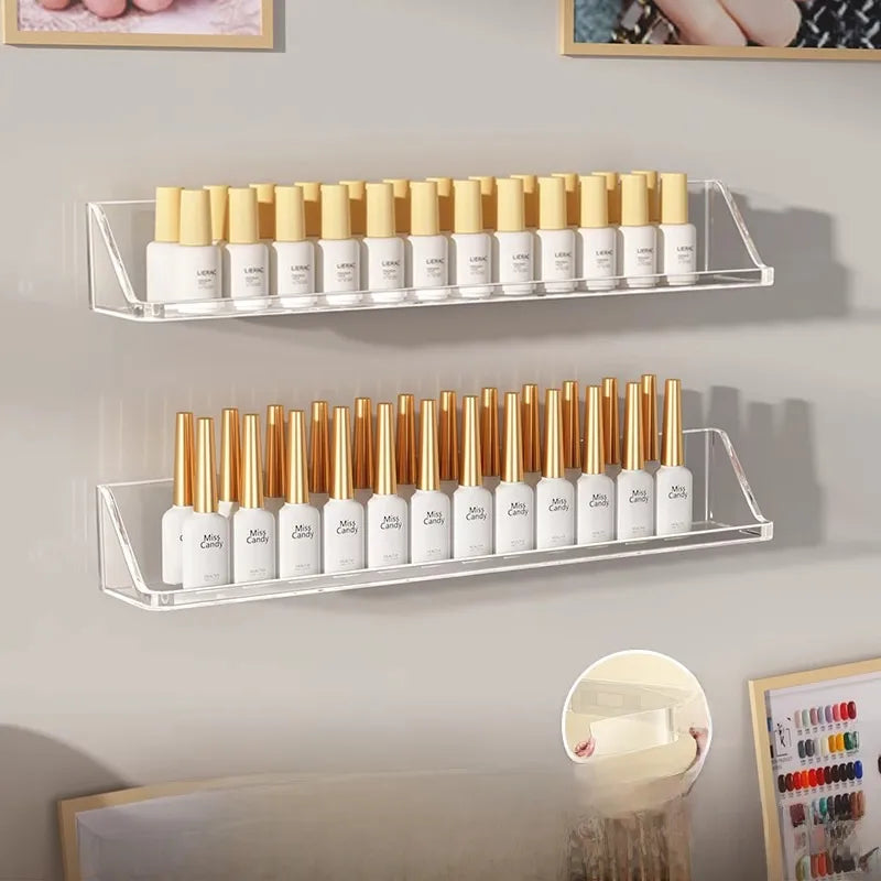 Nail Art Wall Storage Rack Punch-Free Wall Hanging Nail Art Plate Wall Decoration Acrylic Nail Polish Adhesive Display Rack