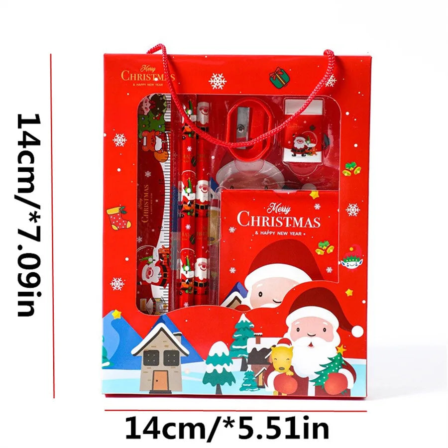1 Set Cartoon School Christmas Wood Preppy Style Pencil