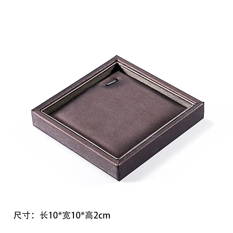 Matte Leather Jewelry Display Tray Earring Bracelet Storage Plate Loose Beads Pin Ring Holder Necklace Stand Luxury Design