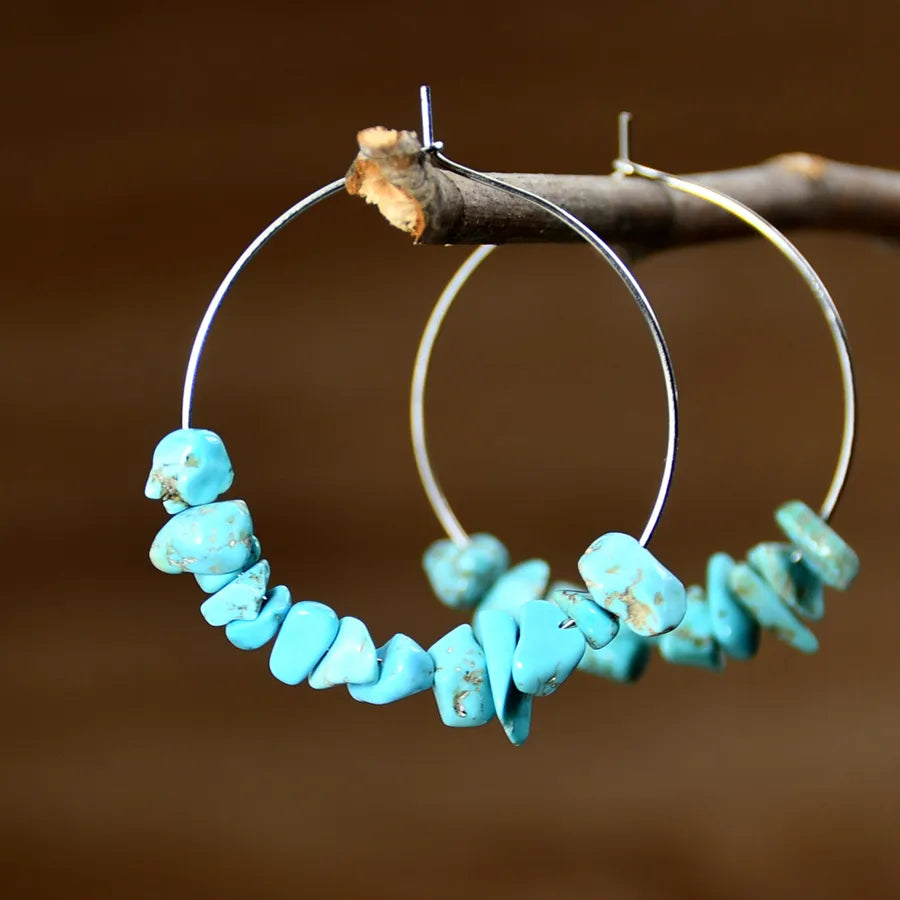 1 Pair Elegant Lady Vacation Geometric Beaded natural stone Earrings