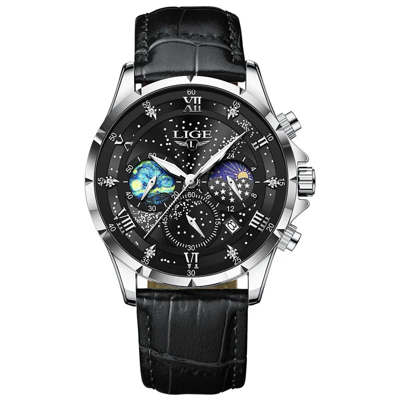 LIGE  new waterproof luminous quartz watch Youth Men's Business Watch for students Men