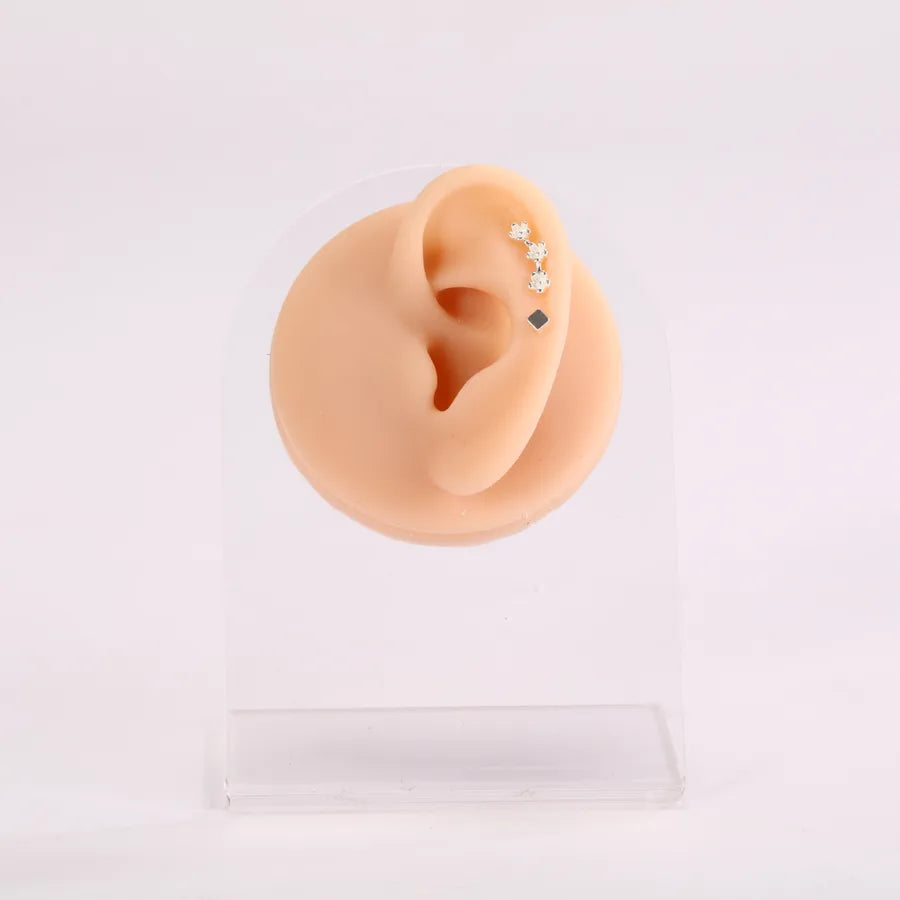 silicone simulation fake ear facial features teaching practice props nose mouth navel stud ring accessories display stand model