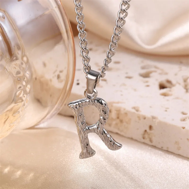Wholesale Jewelry Sweet Simple Style Artistic Letter 201 Stainless Steel 304 Stainless Steel 18K Gold Plated Plating Pendant Necklace