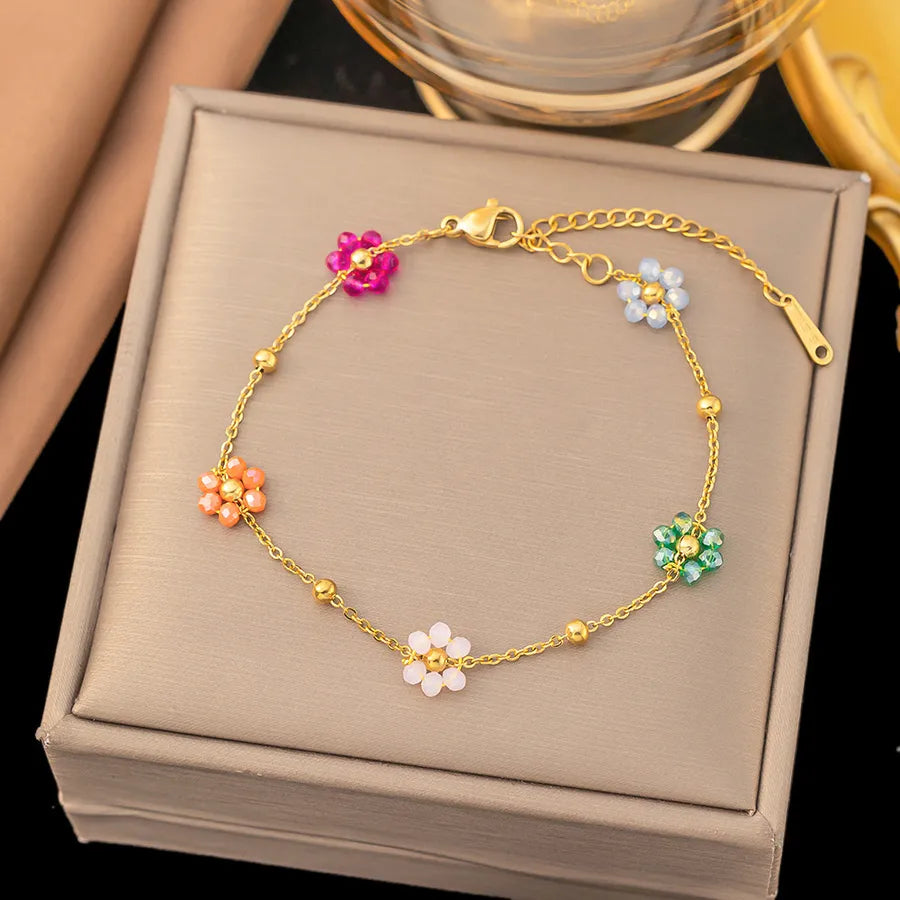 Elegant Simple Style Geometric 304 Stainless Steel Paperclip Chain cable chain Bracelets In Bulk
