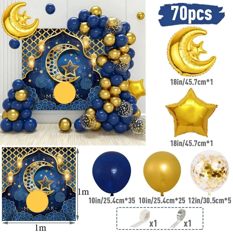 Romantic Star Moon LaTeX Aluminum Film Festival Balloons Party Supplies Balloons 1 Set