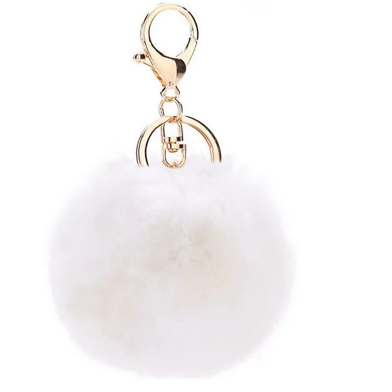 korean style hairball alloy women's bag pendant keychain