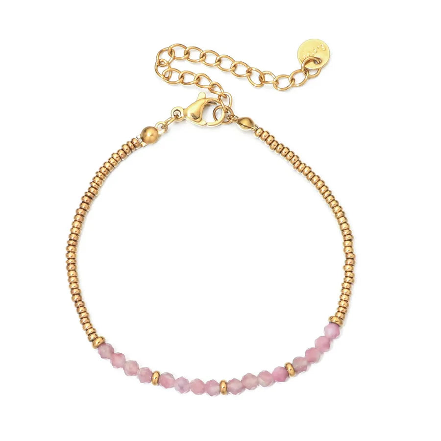 Vintage Style Geometric natural stone Beaded Chain Bracelets In Bulk