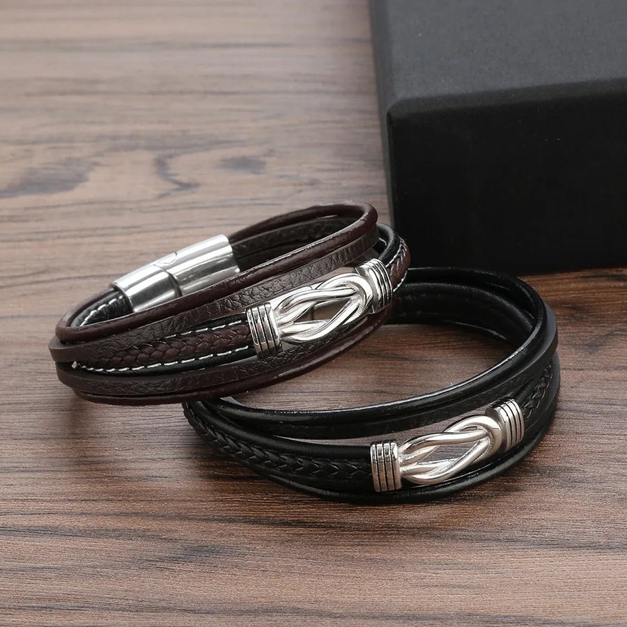 Simple Style Classic Style Commute Geometric Pu Leather Bracelets 1 Piece
