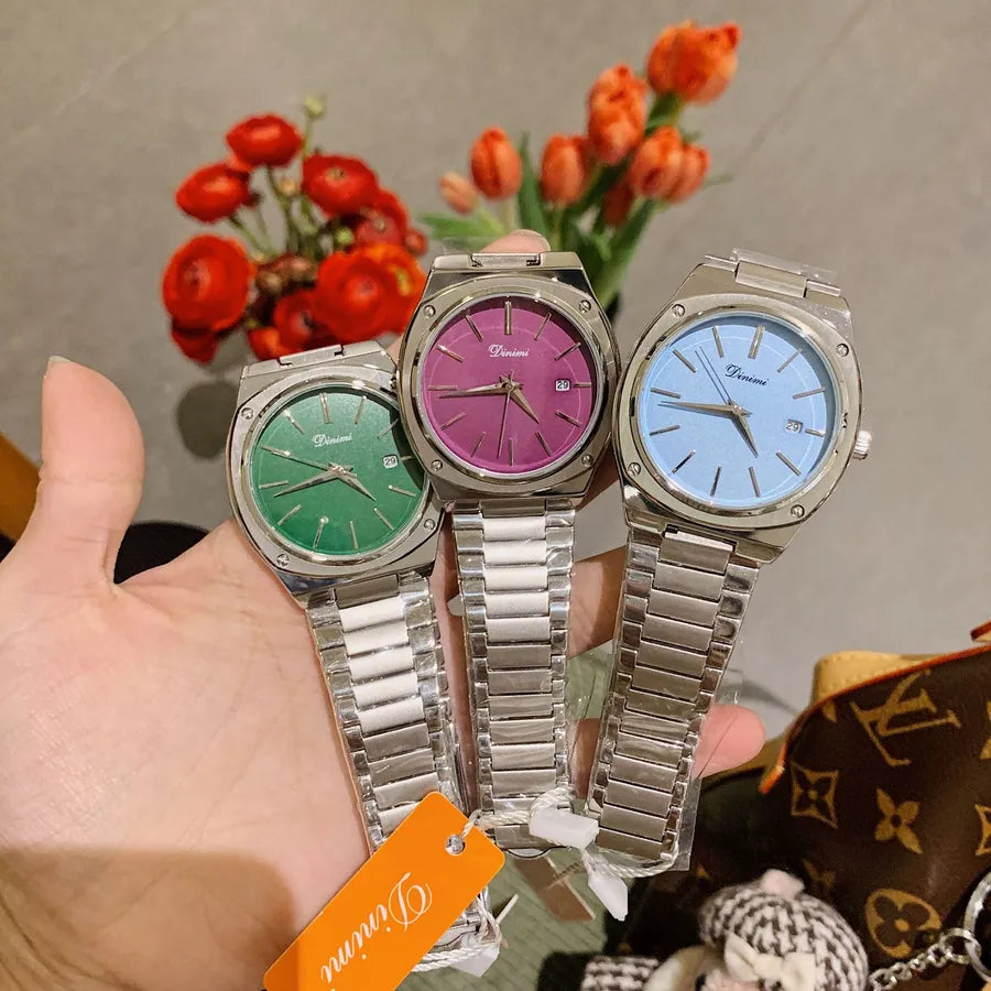 Simple Style Color Block Single Folding Buckle Quartz Watch Women's Watches