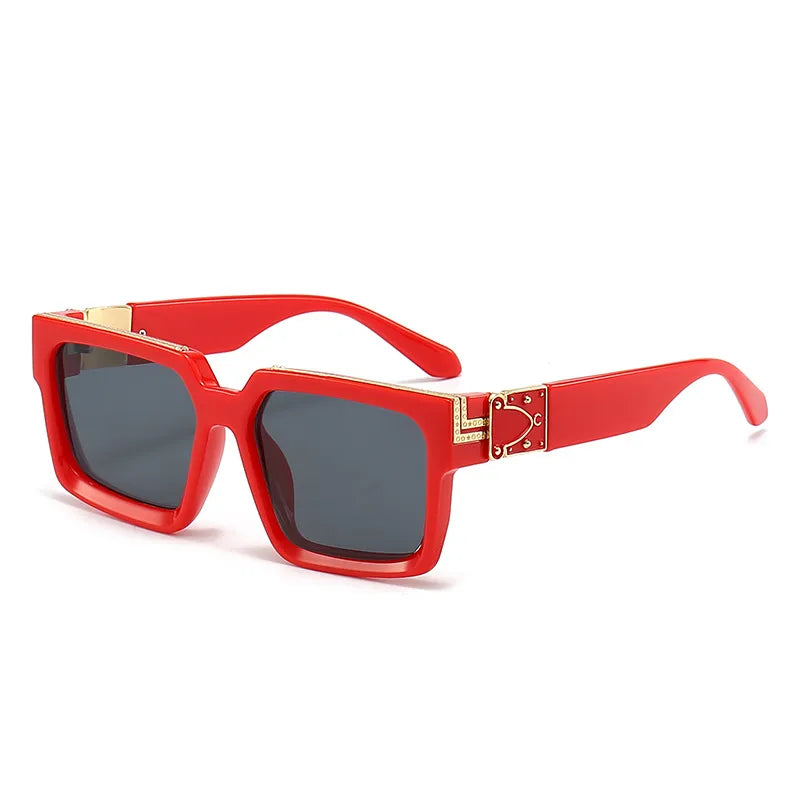 Hip-Hop Color Block Ac Square Full Frame Glasses