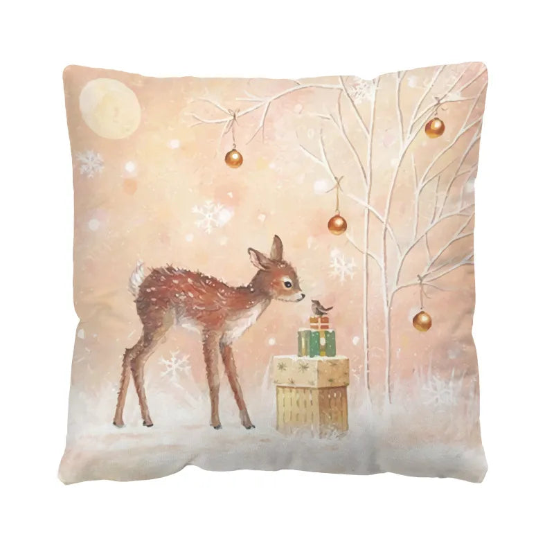 Christmas Glam Santa Claus Snowman short plush Pillow Cases Couch & Sofa Decor