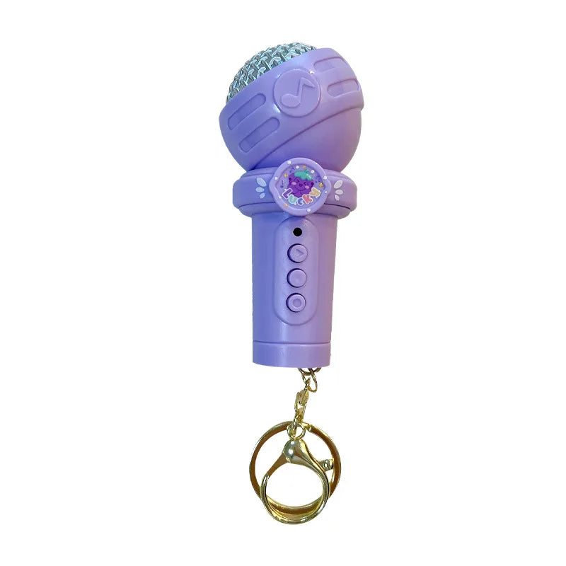 Creative Multi-Functional Recording Microphone Keychain Cute Bag Accessory Fun Student Toy Pendant Gift ABS Material Lovely Style