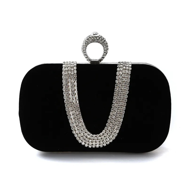 purple black bright red solid color square evening bags