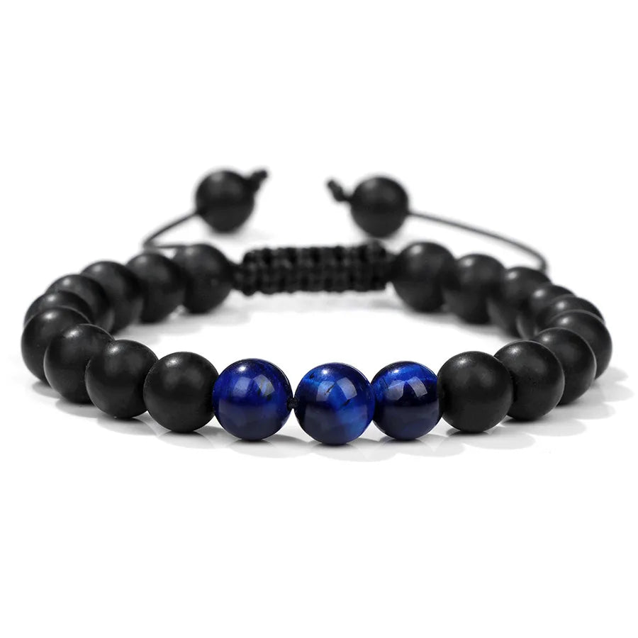 Retro Classic Style Geometric natural stone Volcanic rock Tiger Eye Bracelets In Bulk