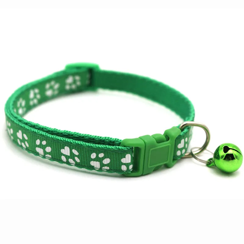 casual pp solid color footprint pet collar