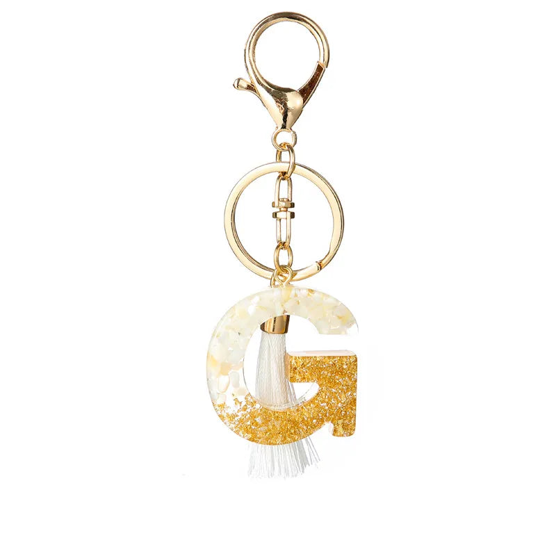 Elegant Letter Tassel Resin Unisex Unisex Keychain