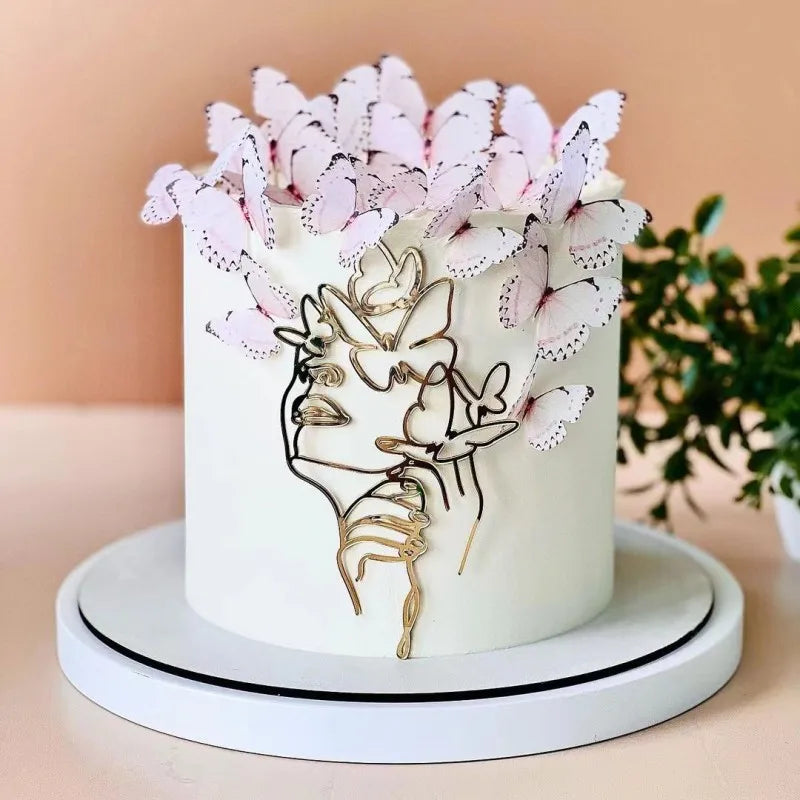 simple style artistic lines plastic party cake decorating supplies