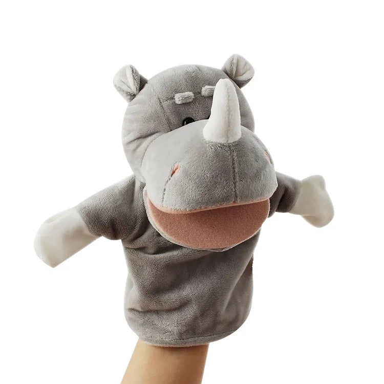 Can open mouth cartoon animal plush hand puppet parent-child toy mouth can move a variety of styles  spot mixed batch