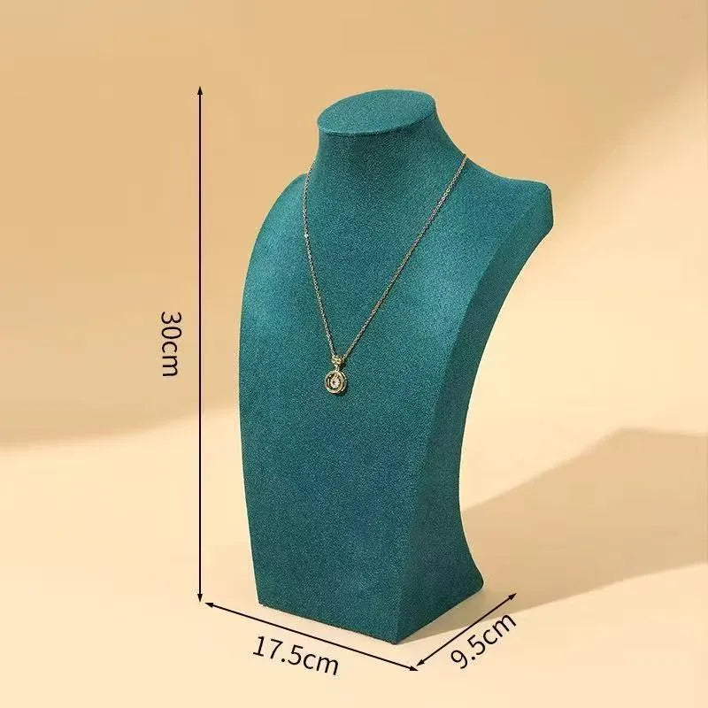 Modern Simplicity Jewelry Necklace Display Stand Counter Display Props Mannequin Pendant Holder Velvet Leather Material