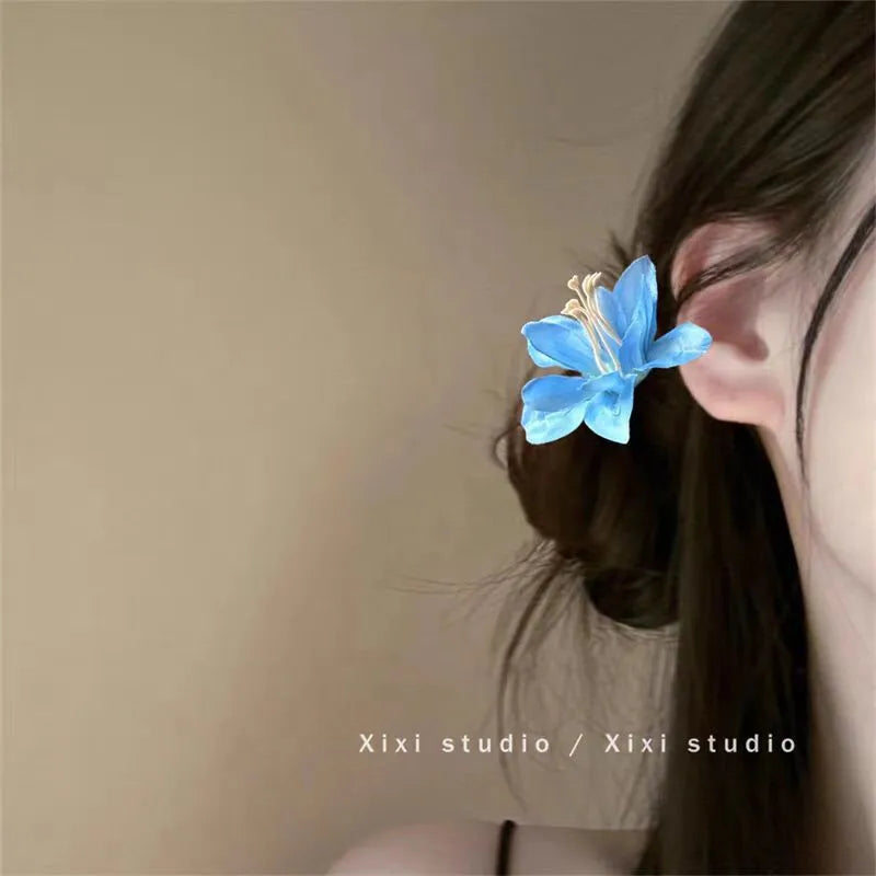 Super Fairy Artificial Flower Butterfly Flower Tassel Grip Female Sweet Style Unique and Exquisite Barrettes Ins All-Match Hair Accessories Fashion