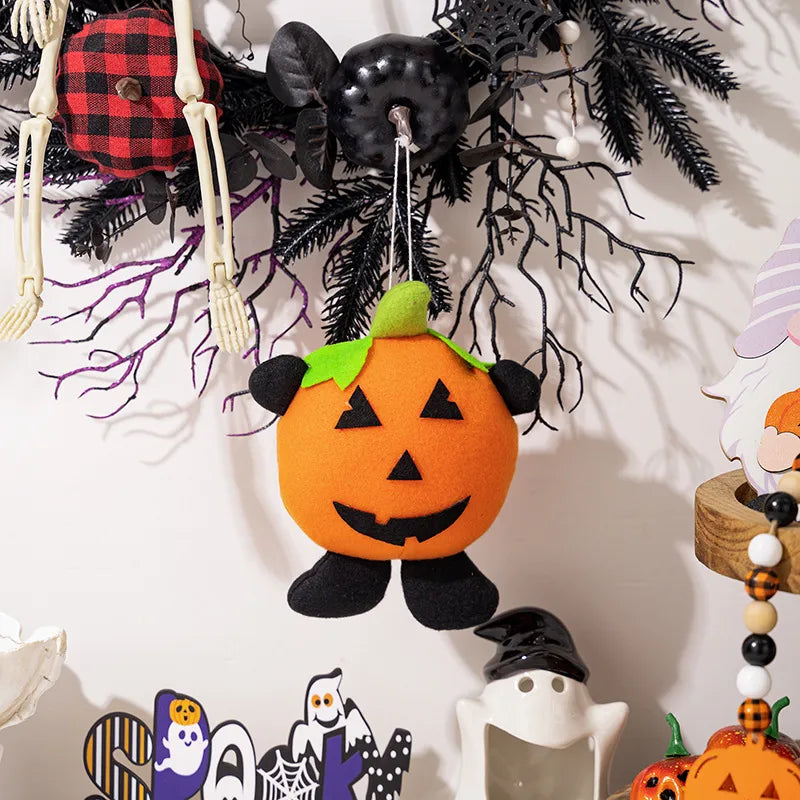 Haobei New Halloween Pumpkin Head Doll Hanging Ornament Creative Ghost Festival Bar Atmosphere Decoration Cloth Material