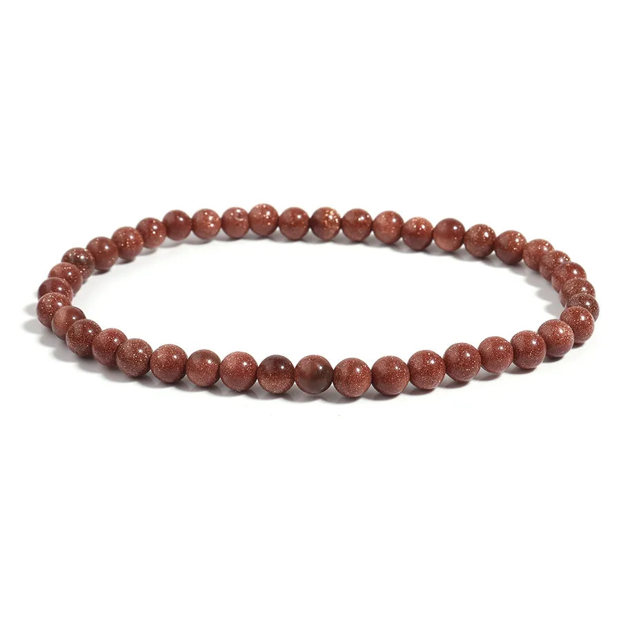Explosions 4mm Natural Stone Mini Energy Bracelet Women's Gone Beads Semi-precious Stacked Jewelry Bracelet