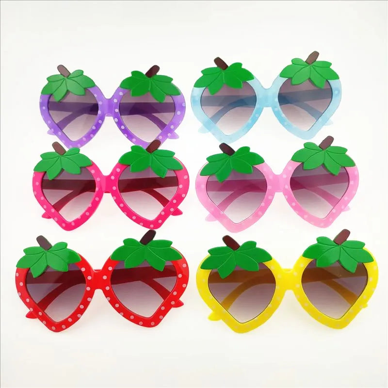 Cute Novelty Strawberry Ac Gradient Tinted Lenses Special-Shaped Mirror Full Frame Kids Sunglasses